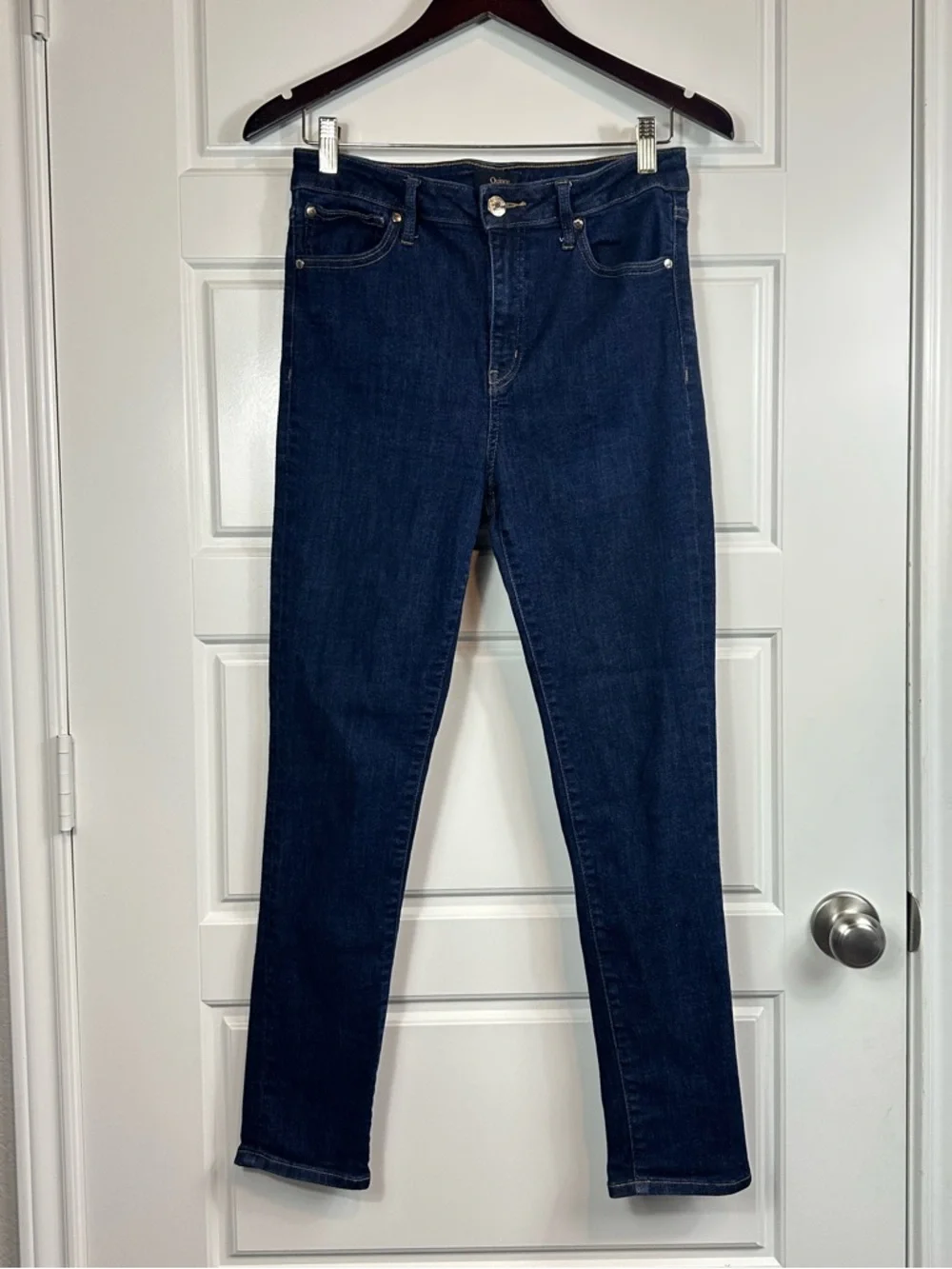 Quince Bella Stretch High Rise Dark Wash Organic Cotton Skinny Jeans Size 30